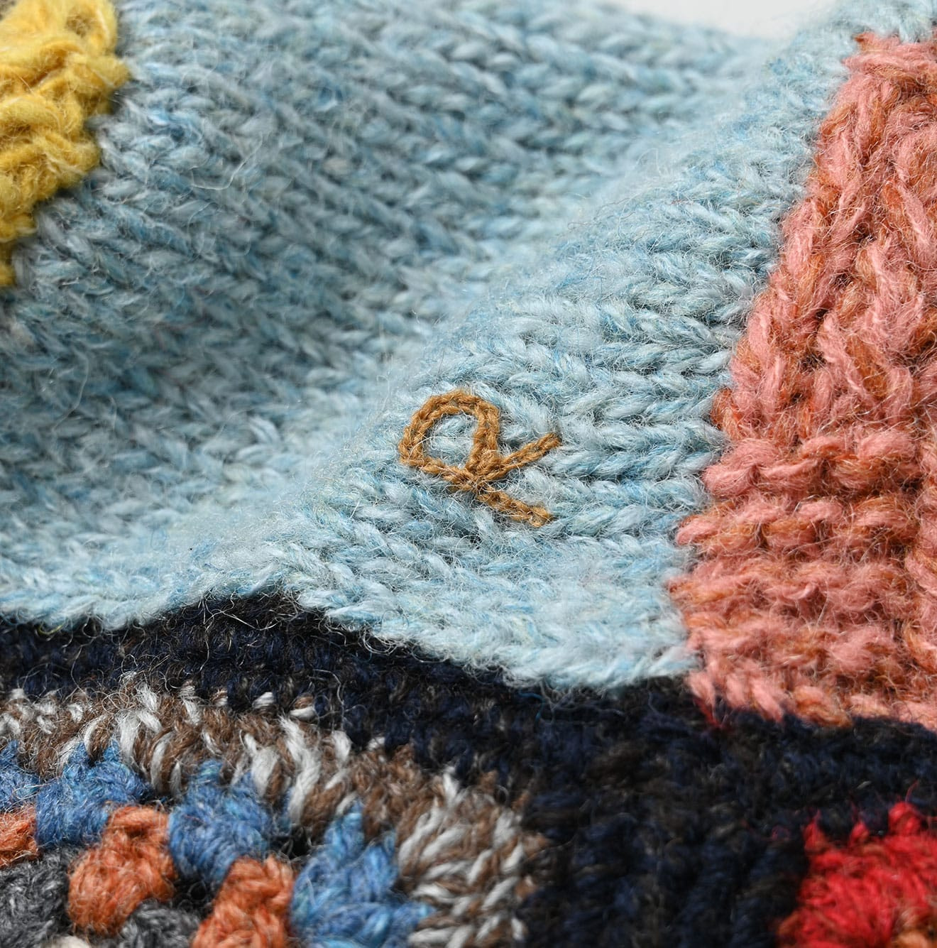 Tamatebako Patchwork Knit Cap Detail