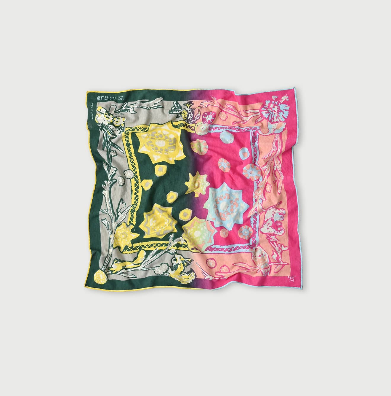Tenjiku Wonderland Print Bandana Pink x Green