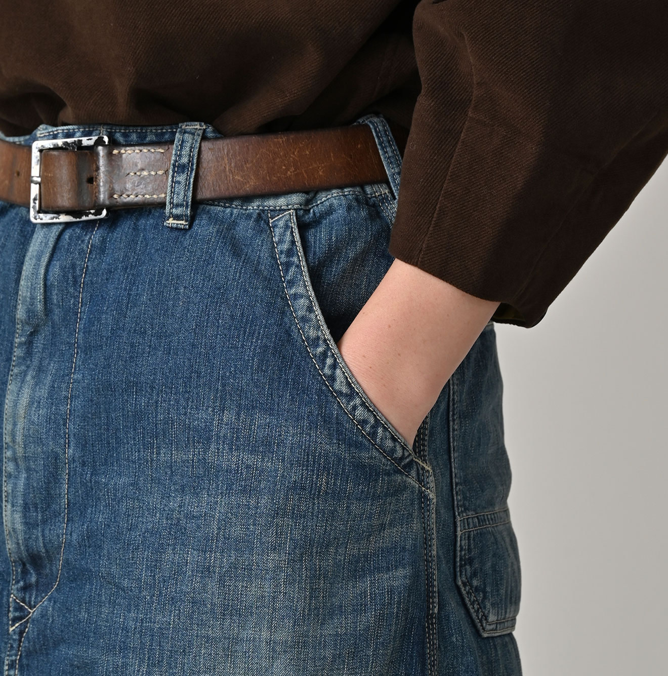 Mugihiko Denim Painter Skirt Zyu Detail