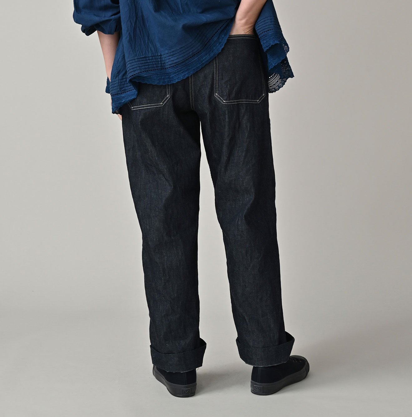 Mugihiko Denim Painter Pants Nou Female Model