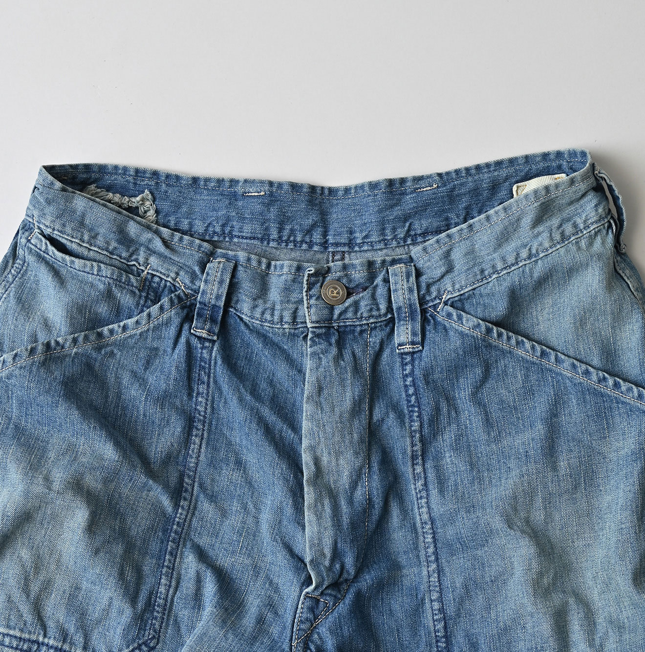 Mugihiko Denim 908 Painter Pants Tan Detail