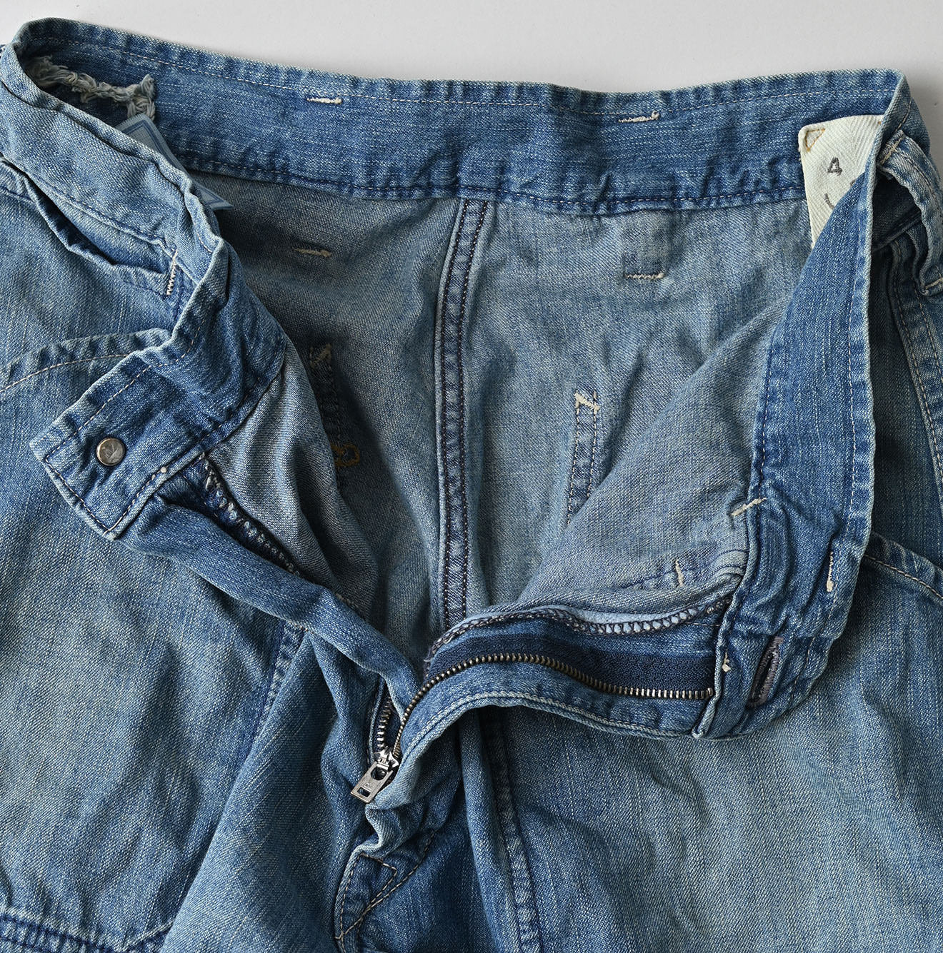 Mugihiko Denim 908 Painter Pants Tan Detail