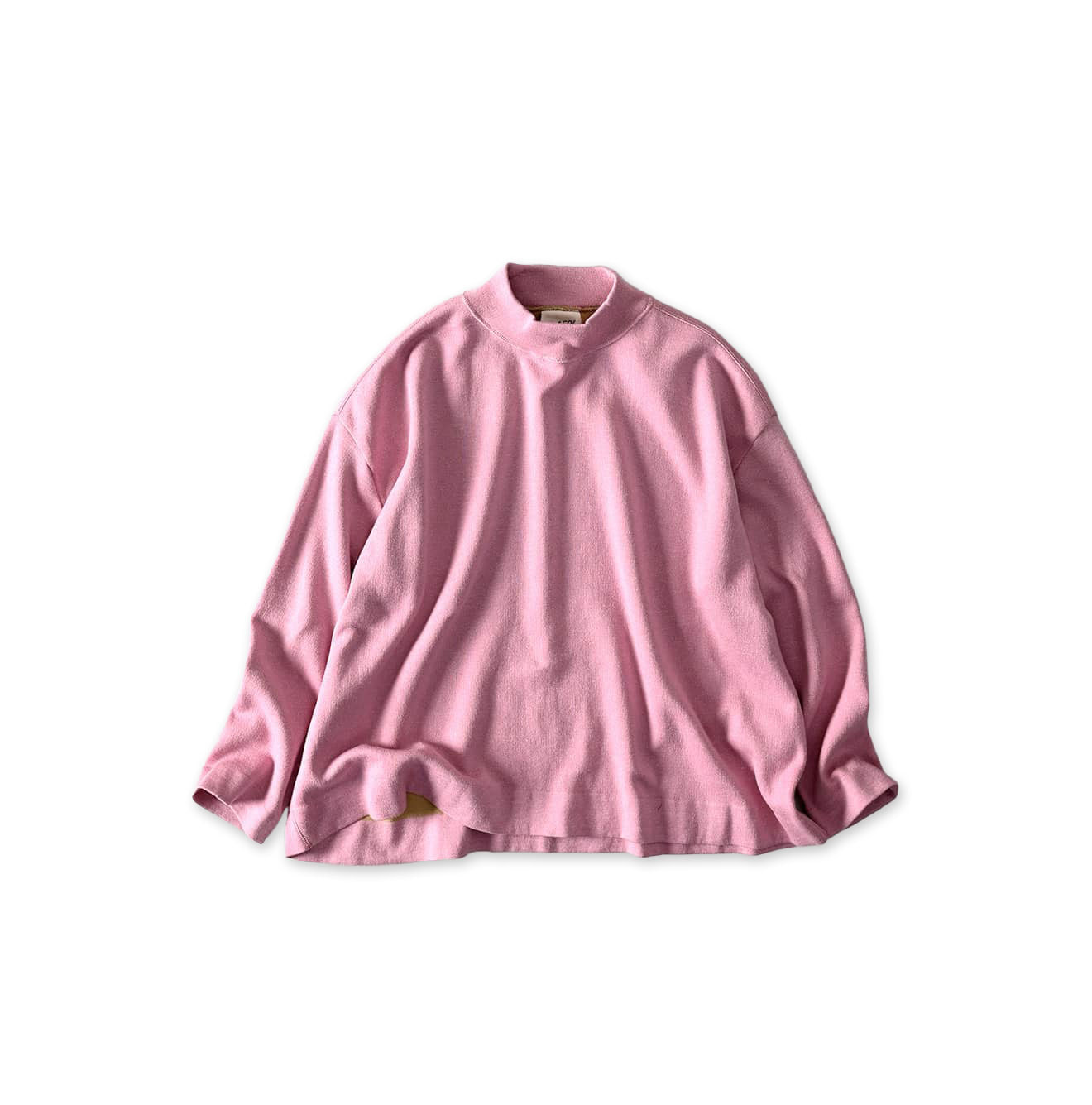 Smooth Yock Neck M Shirt Pink Top