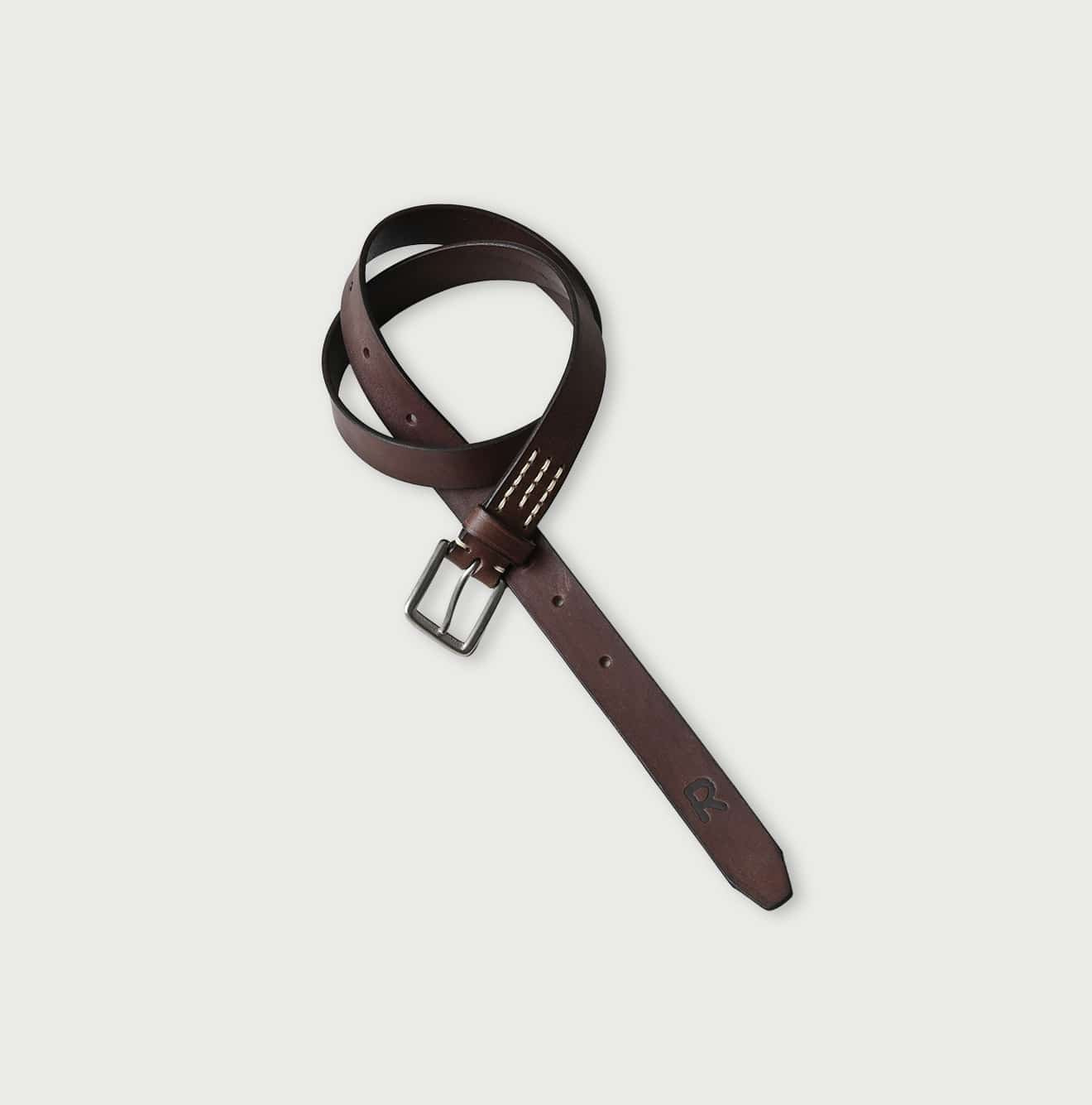 Vintage Leather Belt Narrow Cigar