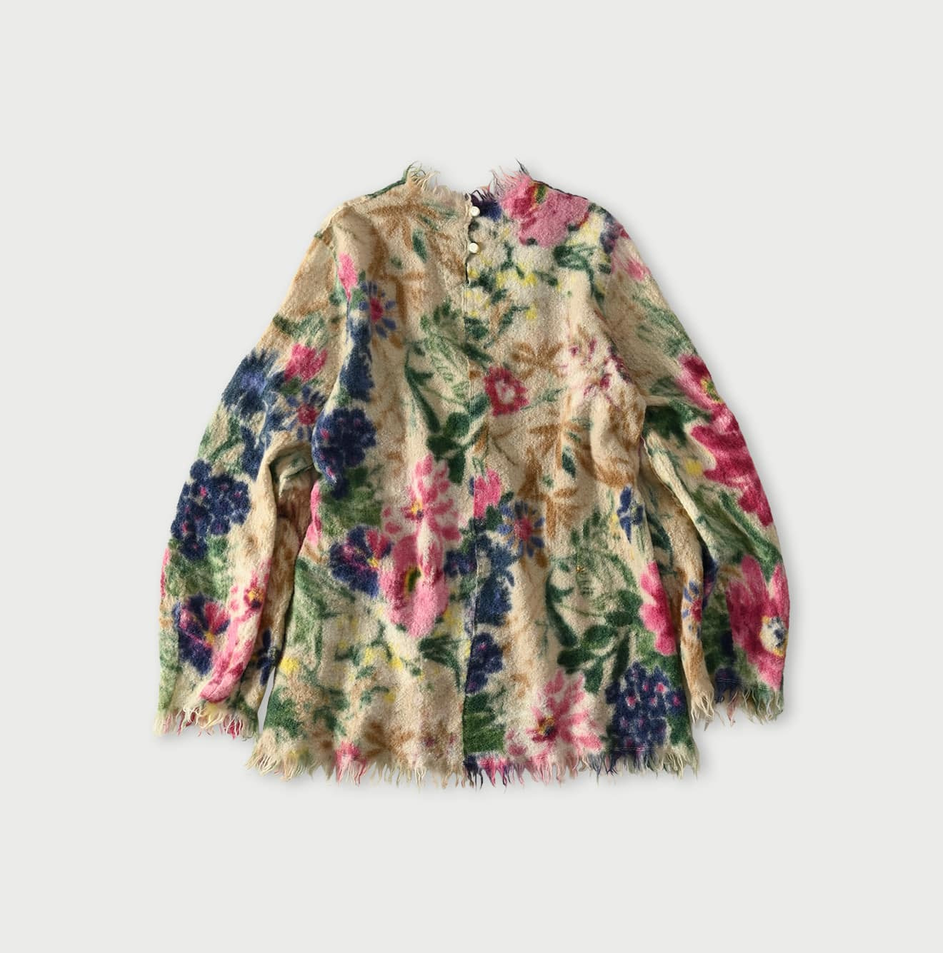 Boiled Wool Jardin Print Poyon Blouse Back