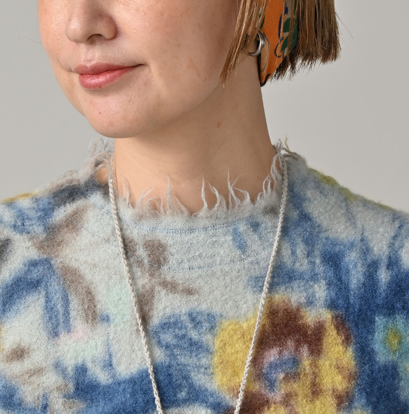 Boiled Wool Jardin Print Poyon Blouse Detail