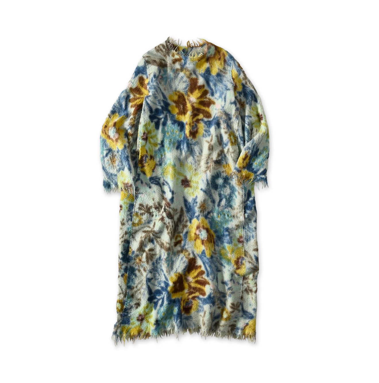 Boiled Wool Jardin Print Poyon Dress Saxe