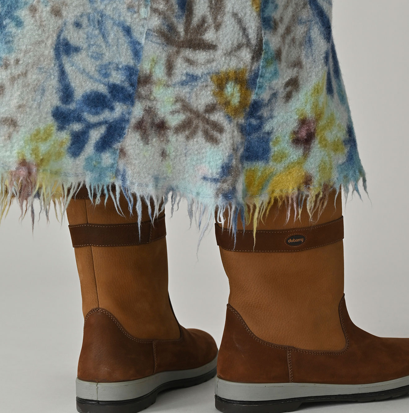 Boiled Wool Jardin Print Poyon Dress Detail