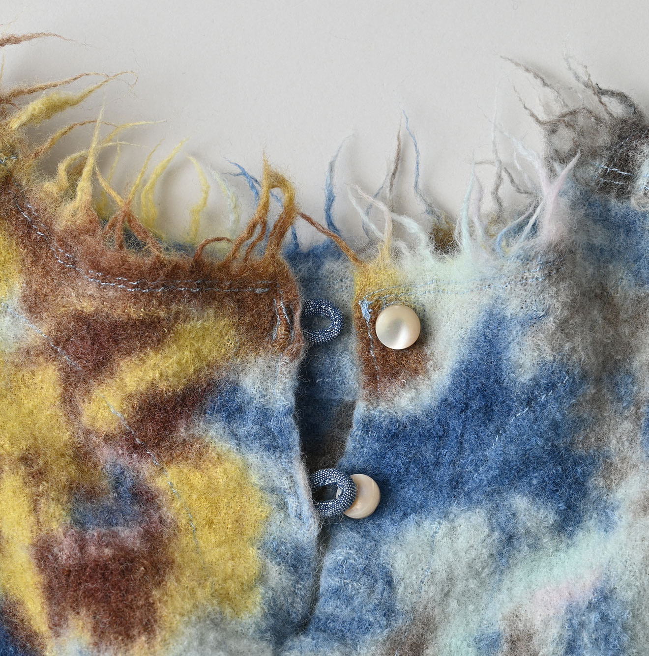 Boiled Wool Jardin Print Poyon Dress Detail