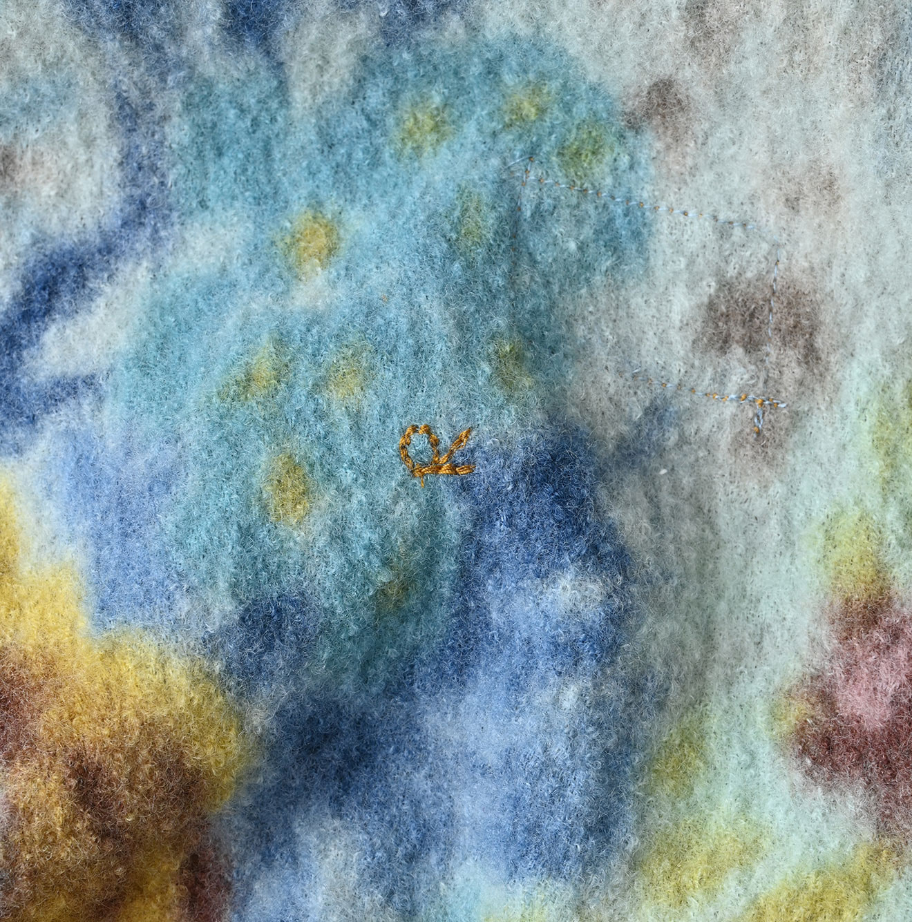 Boiled Wool Jardin Print Poyon Dress Detail