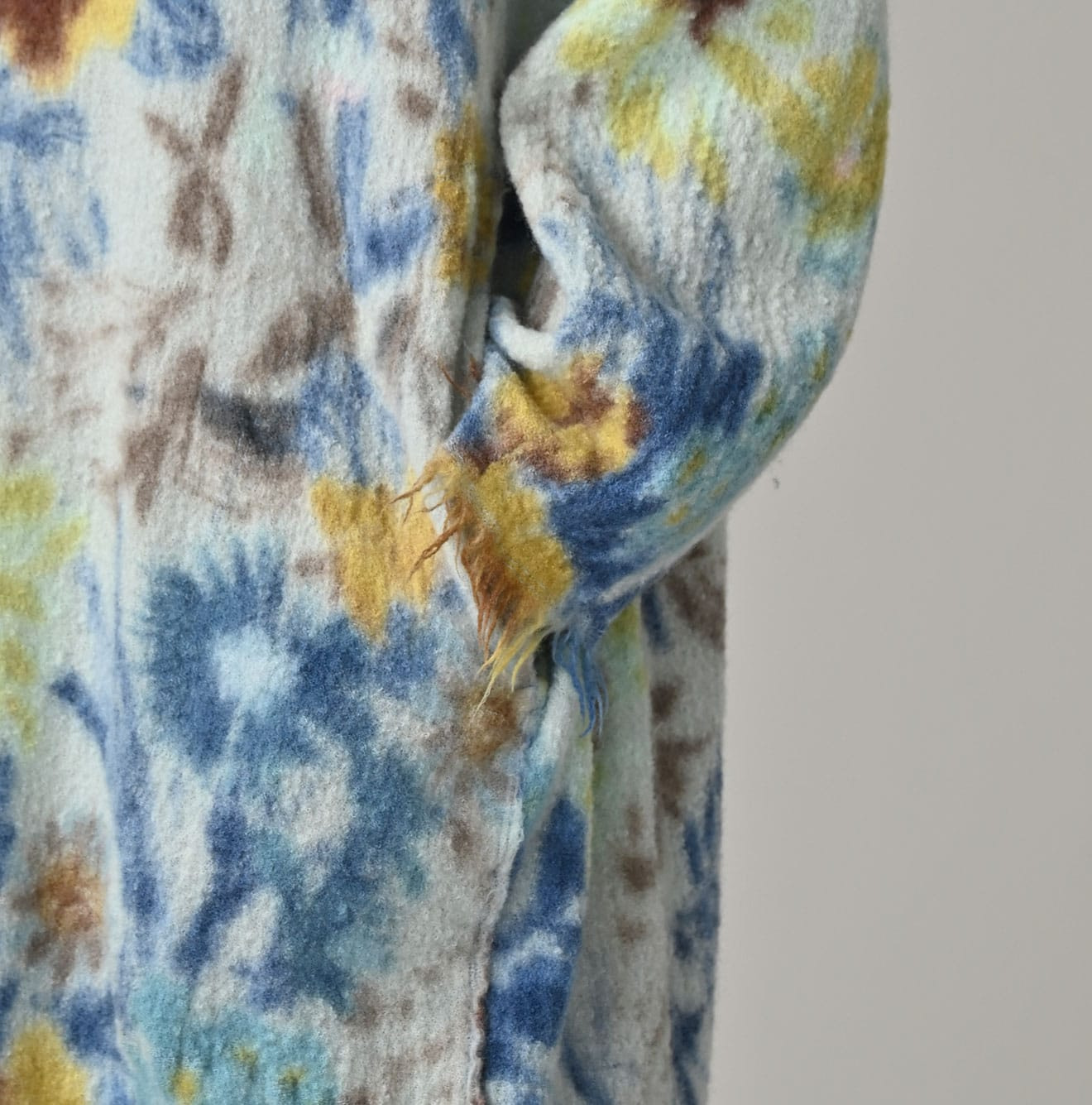 Boiled Wool Jardin Print Poyon Dress Detail