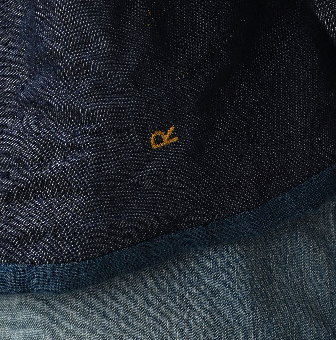 Ai Indigo Linen Layered Embroidery Bolero Detail