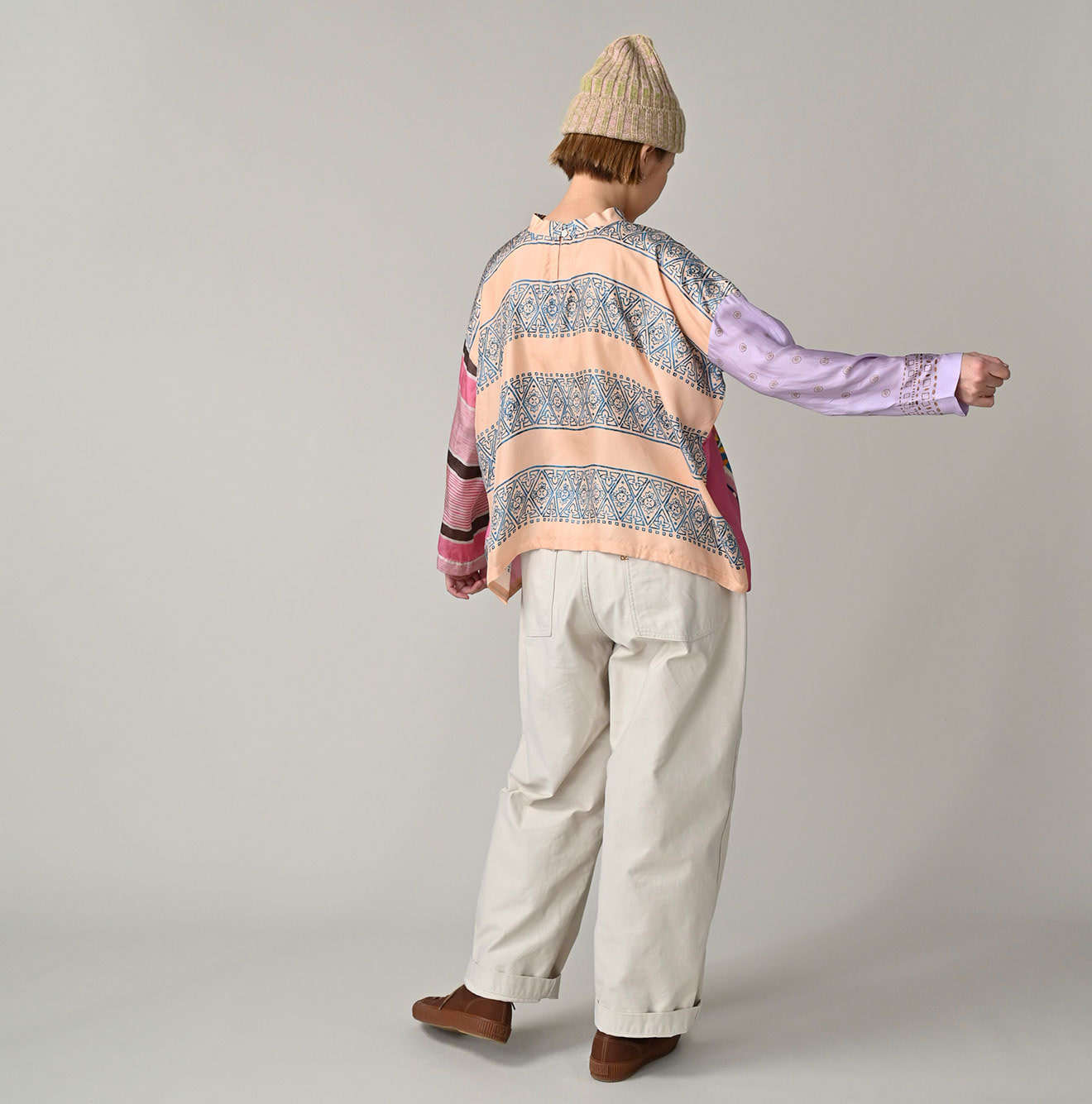 Picture Book Bandana Blouse Pink Female Model