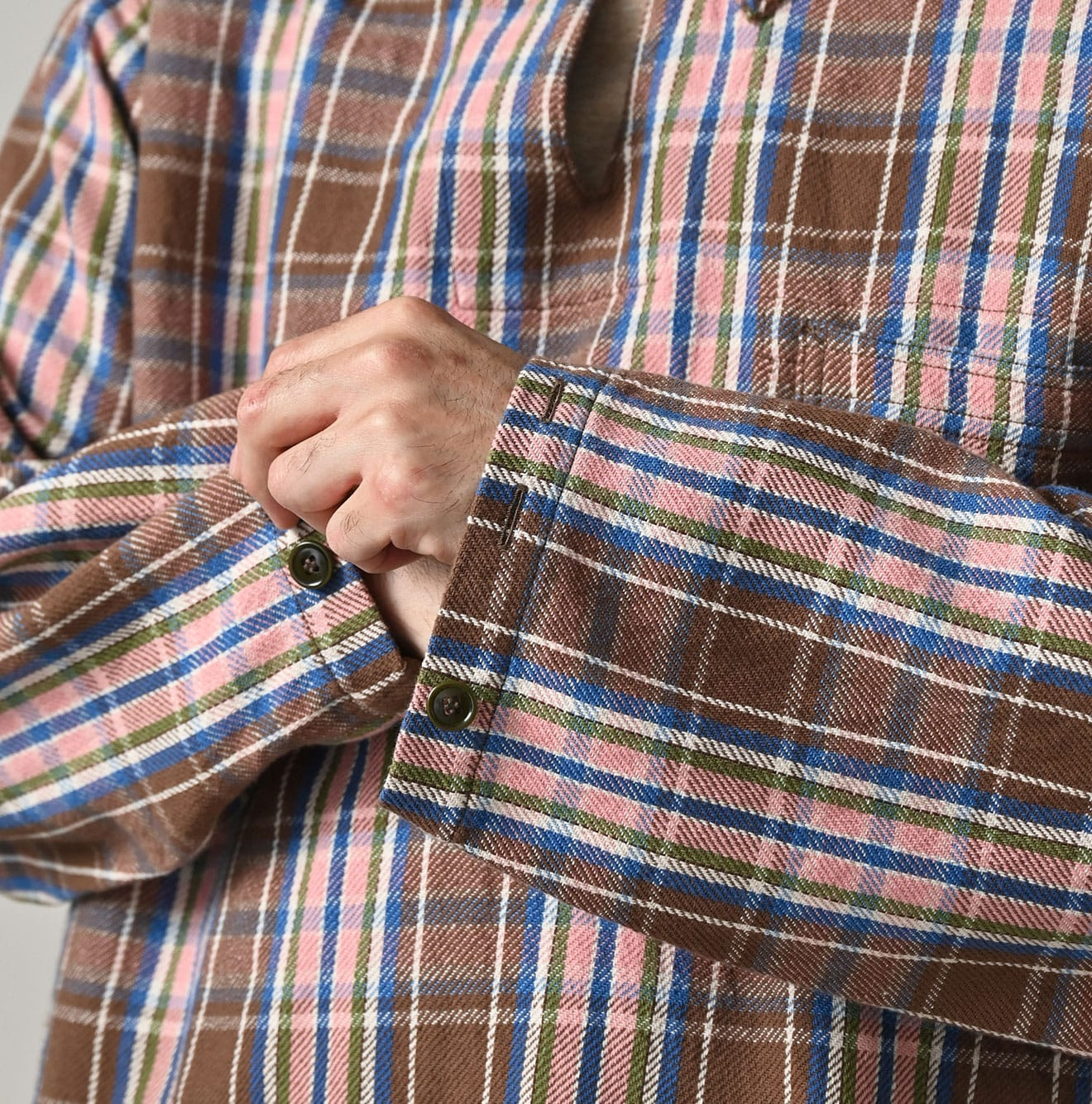 Zakkuri Indian Flannel 908 Duffer Shirt Detail