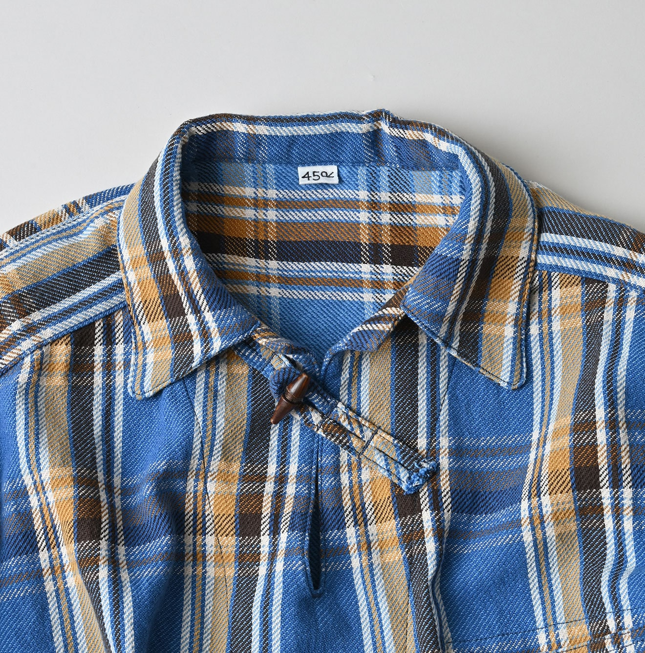 Zakkuri Indian Flannel 908 Duffer Shirt Detail