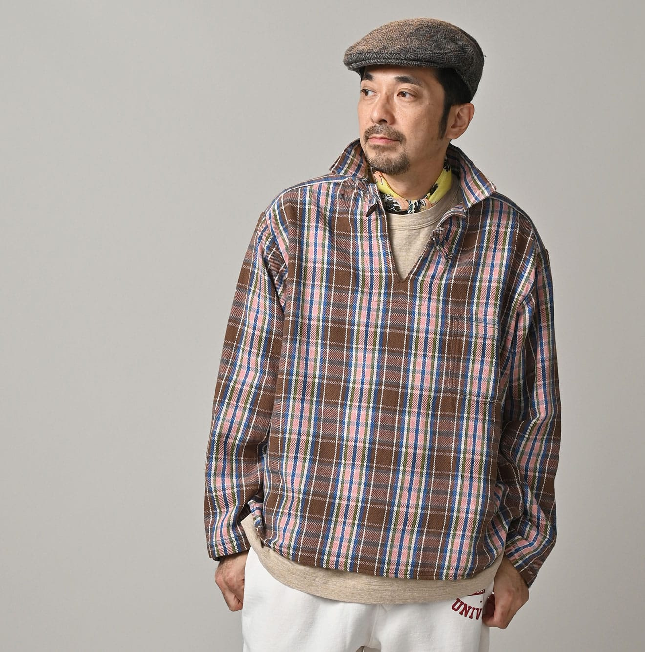 Zakkuri Indian Flannel 908 Duffer Shirt Male Model