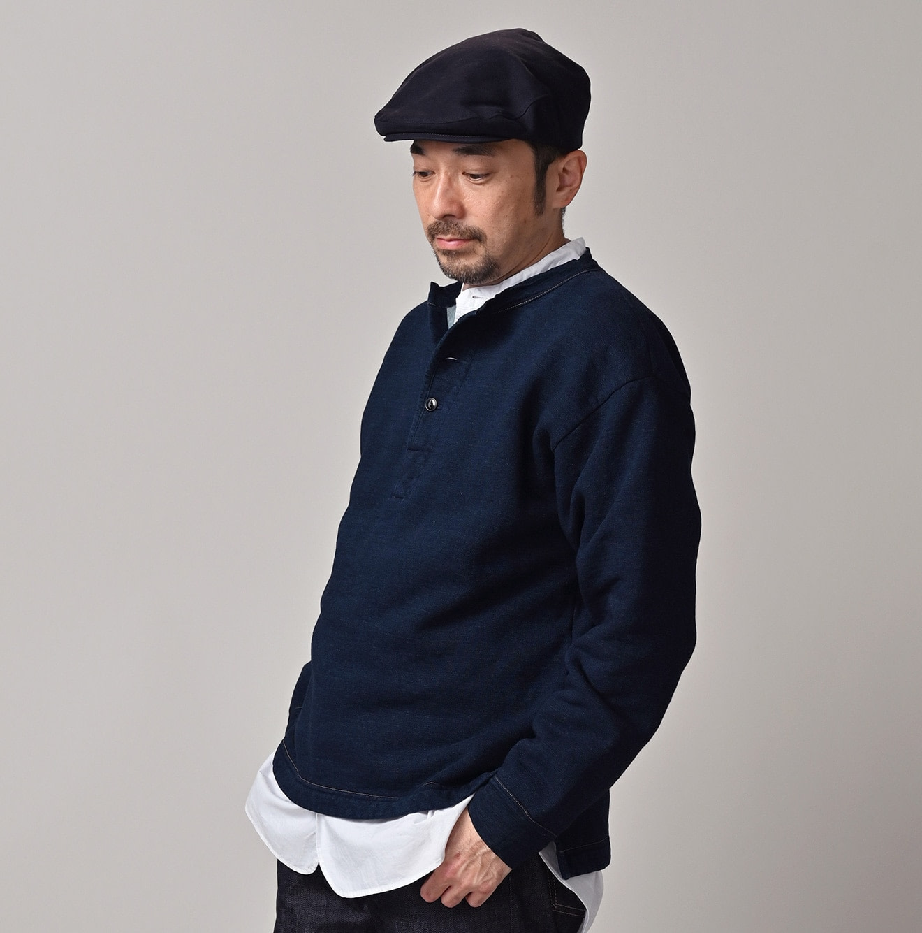 Indigo Urake 908 Henley Male Model