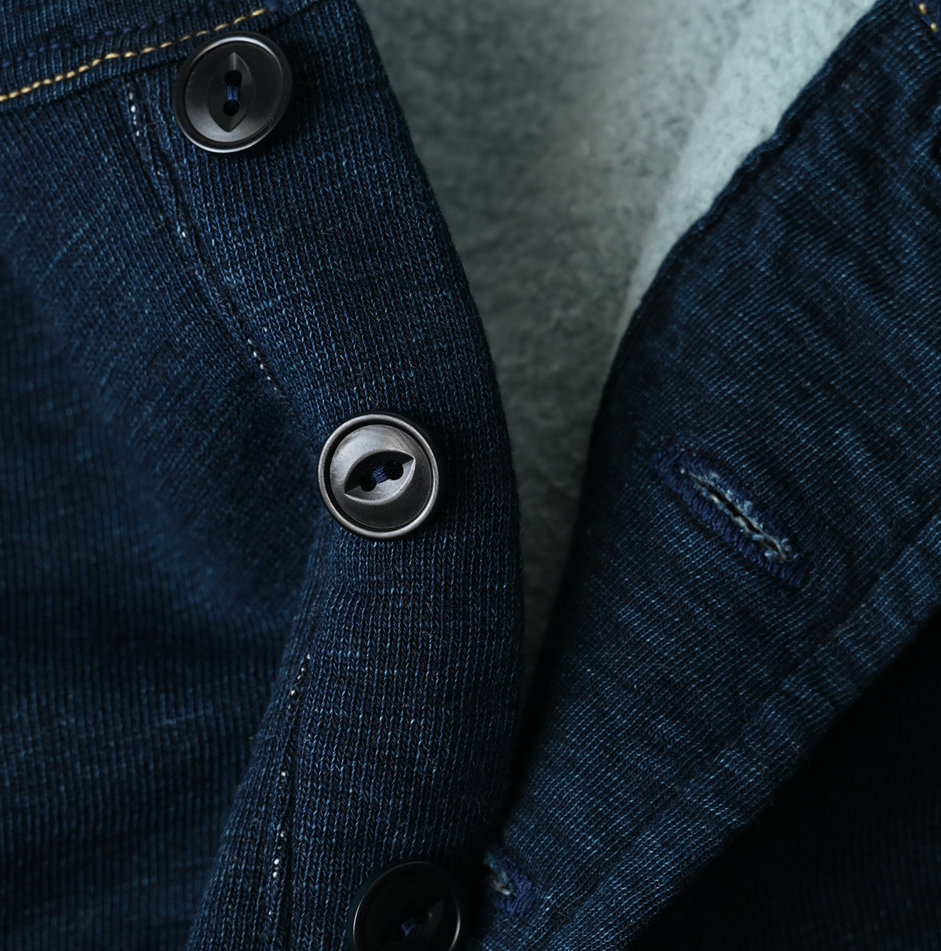 Indigo Urake 908 Henley Detail