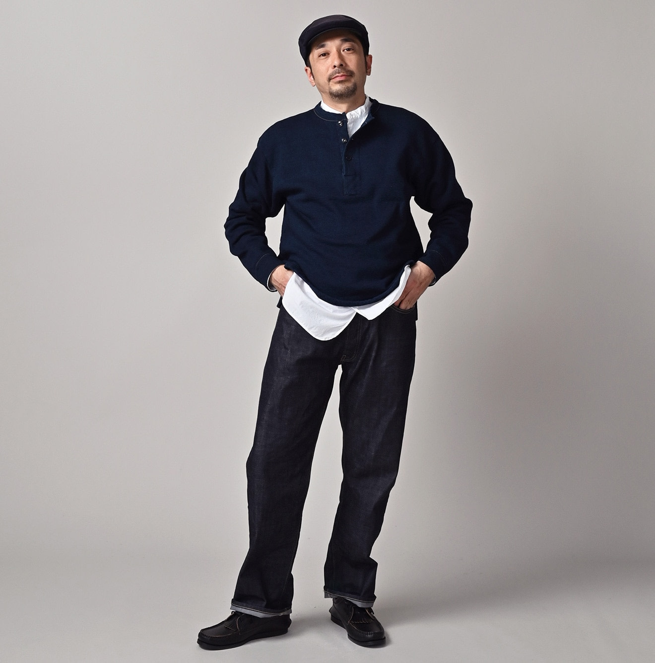 Indigo Urake 908 Henley Male Model