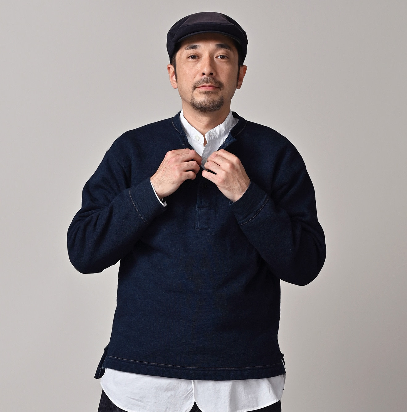 Indigo Urake 908 Henley Male Model