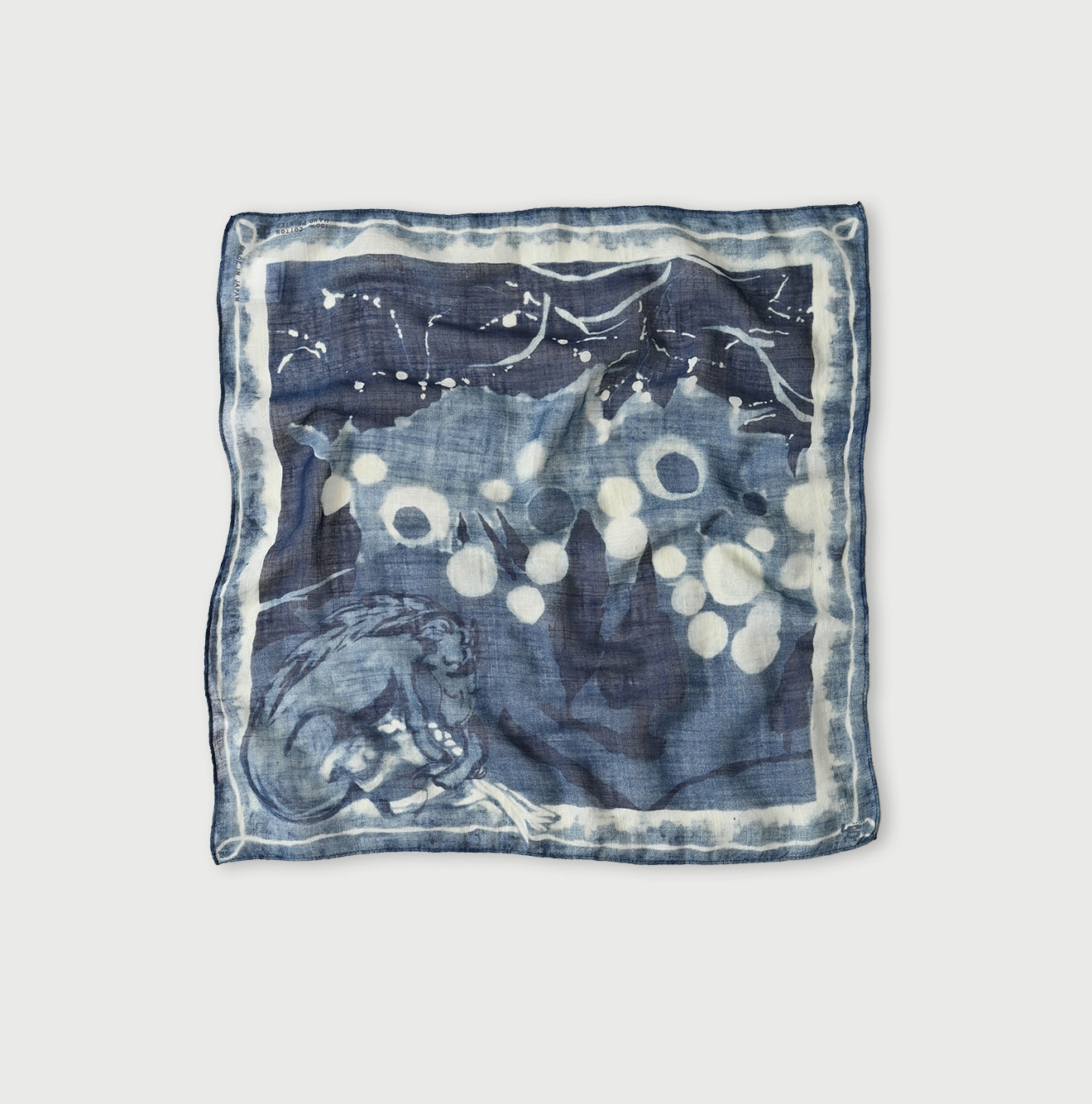 Indigo Gauze Aya Picture Book Bandana Picture Book Bandana Indigo 1