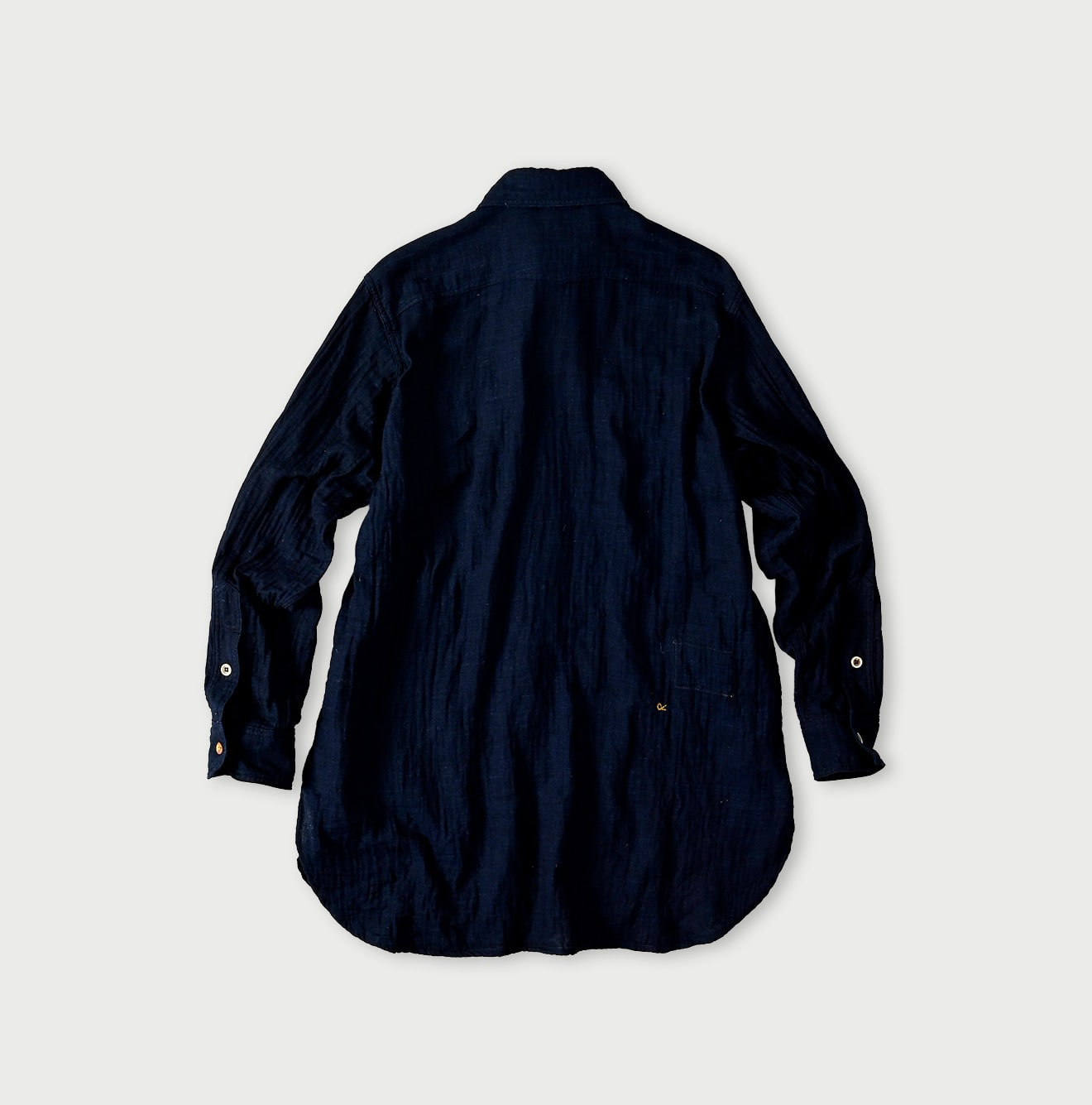 Indigo Gauze Double Woven 908 Gatcha-Pocket Shirt Back