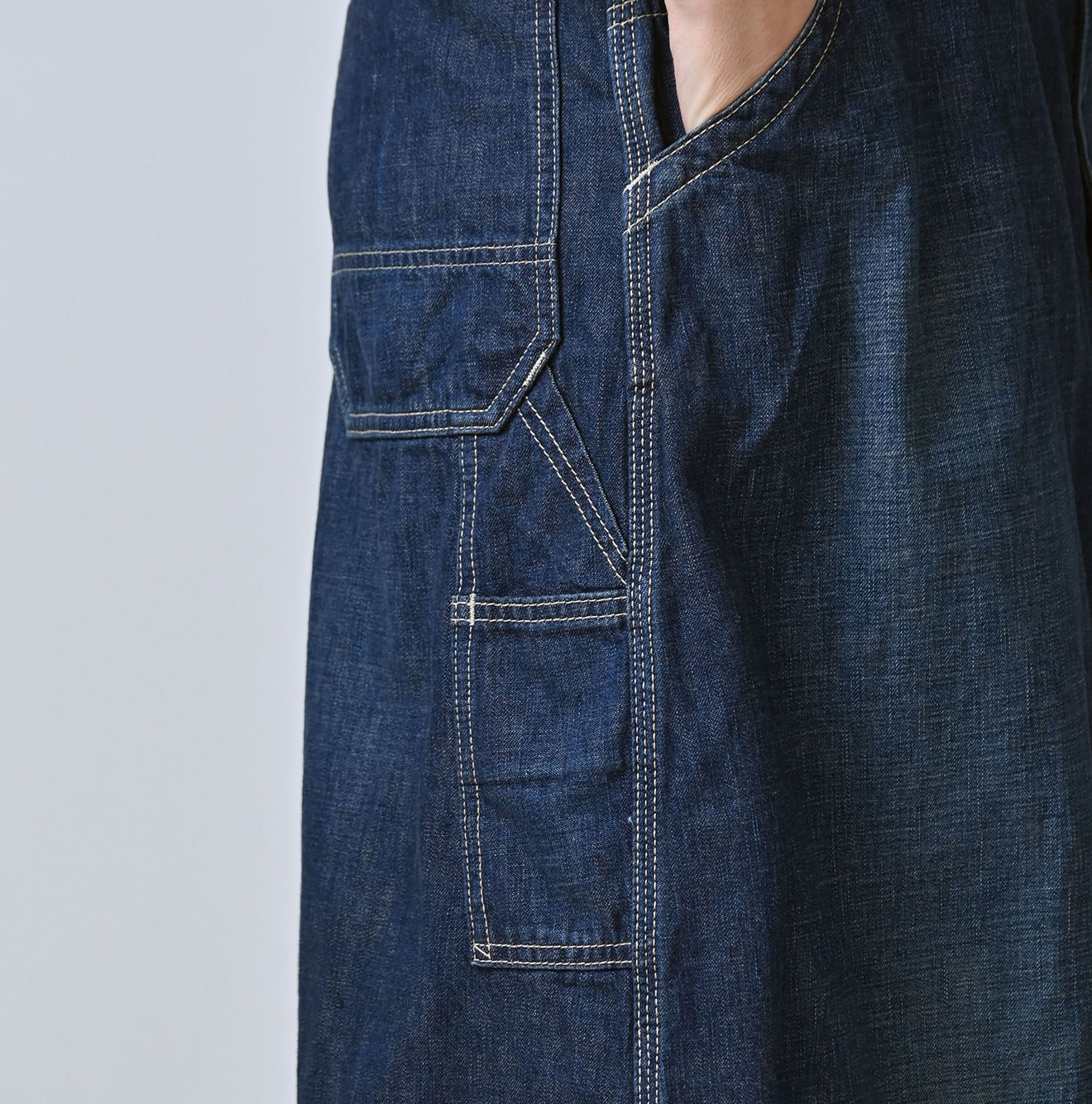 Work Indigo Painter Skirt Zyu Detail