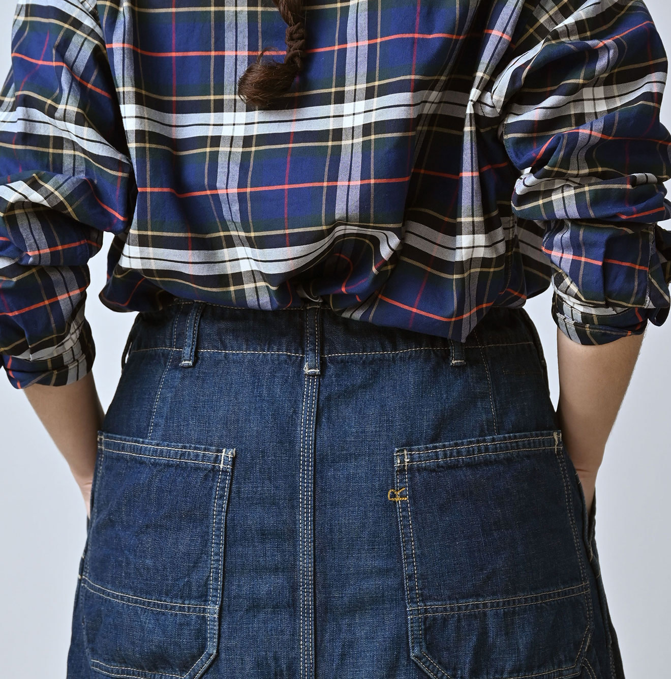 Work Indigo Painter Skirt Zyu Detail