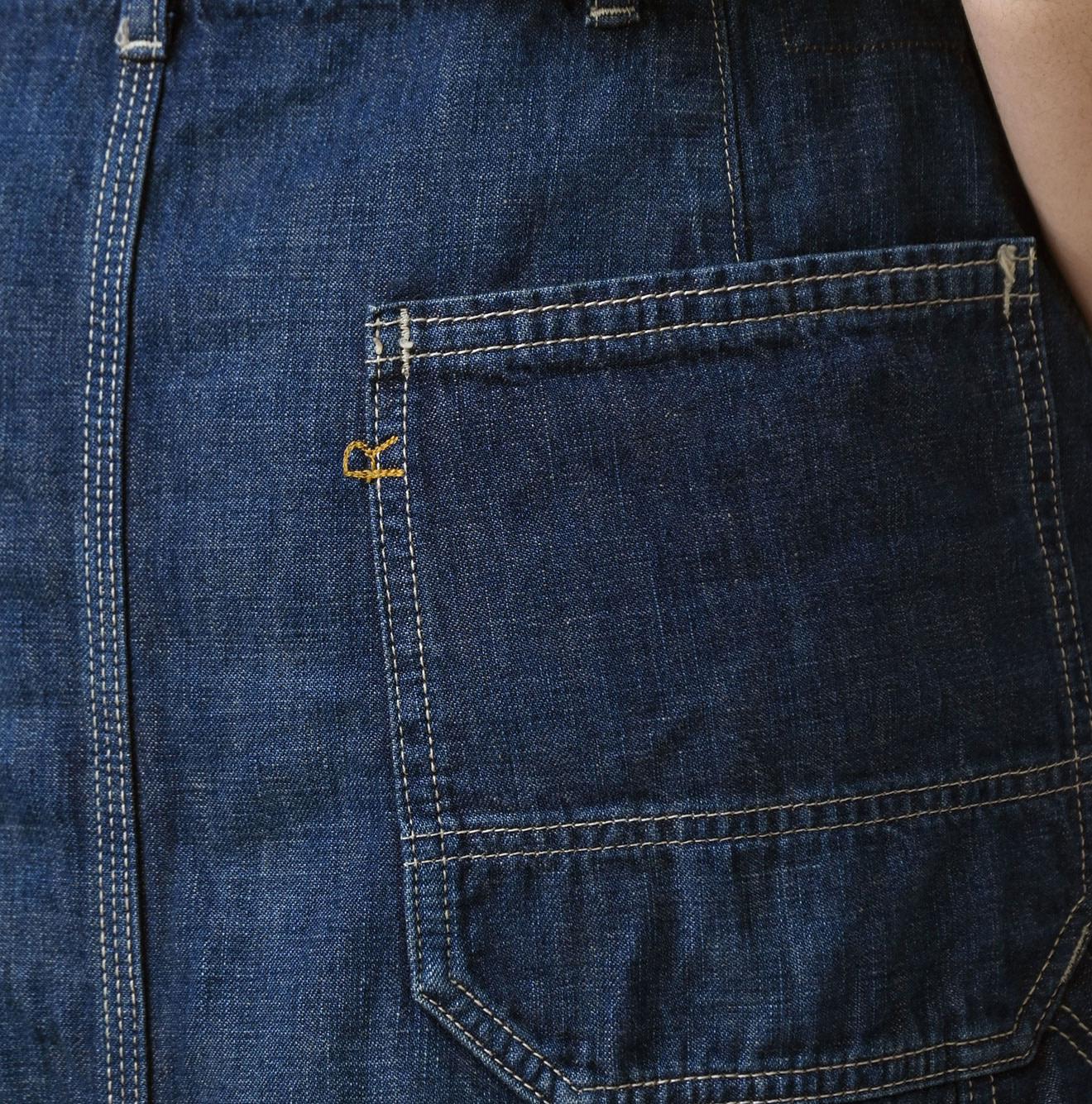 Work Indigo Painter Skirt Zyu Detail