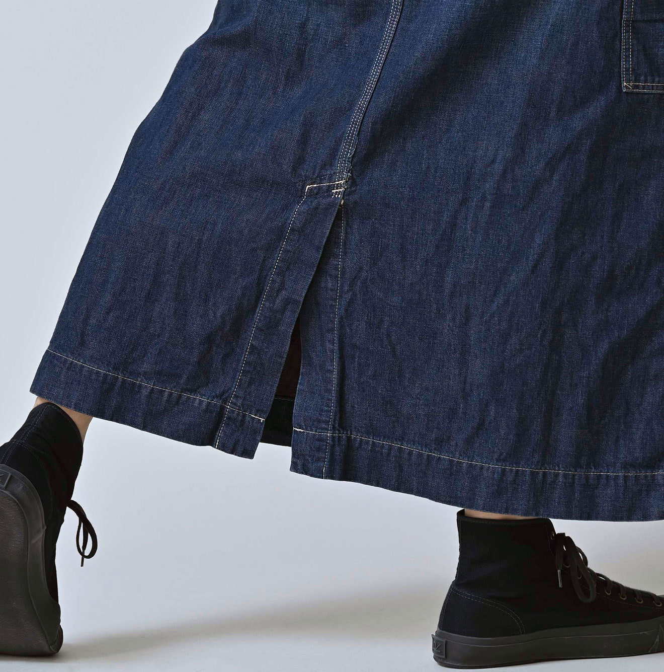 Work Indigo Painter Skirt Zyu Detail