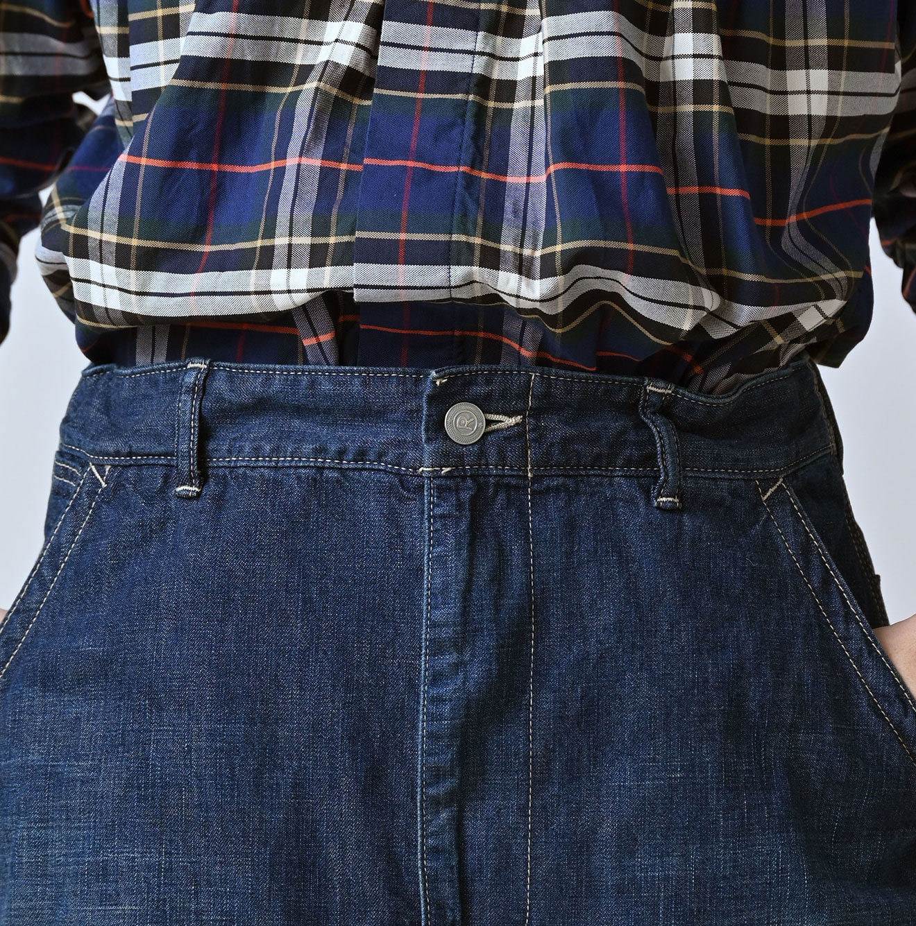 Work Indigo Painter Skirt Zyu Detail