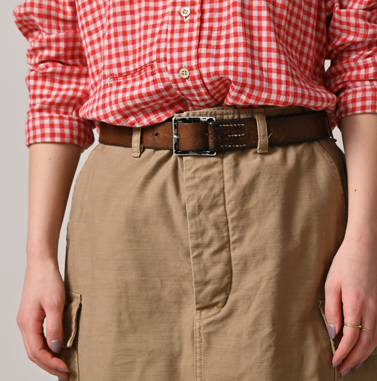 Back Satin Cargo Skirt Detail