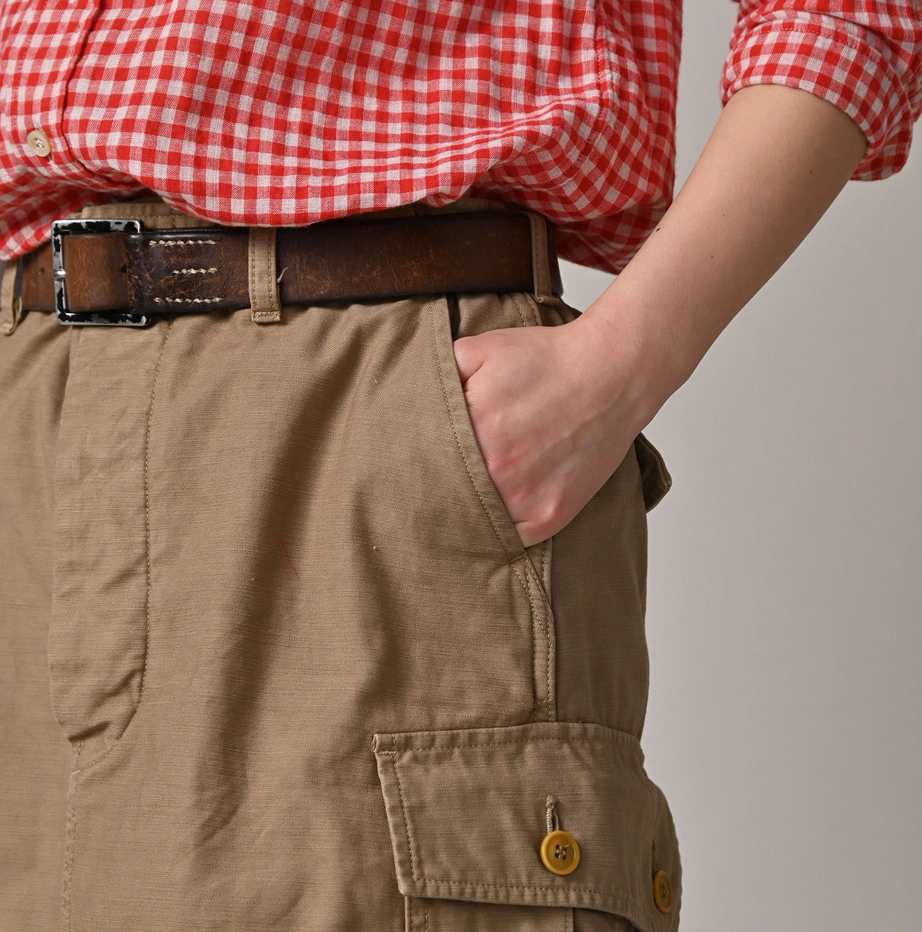 Back Satin Cargo Skirt Detail