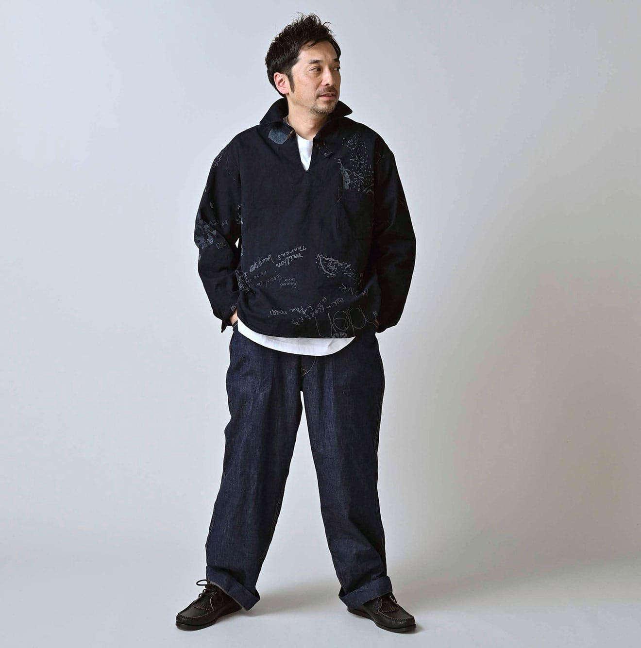 Work Indigo 908 Painter Pants Male Model