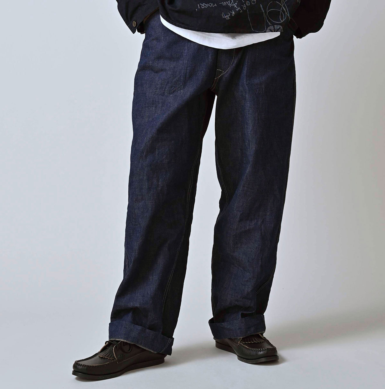 Work Indigo 908 Painter Pants Male Model