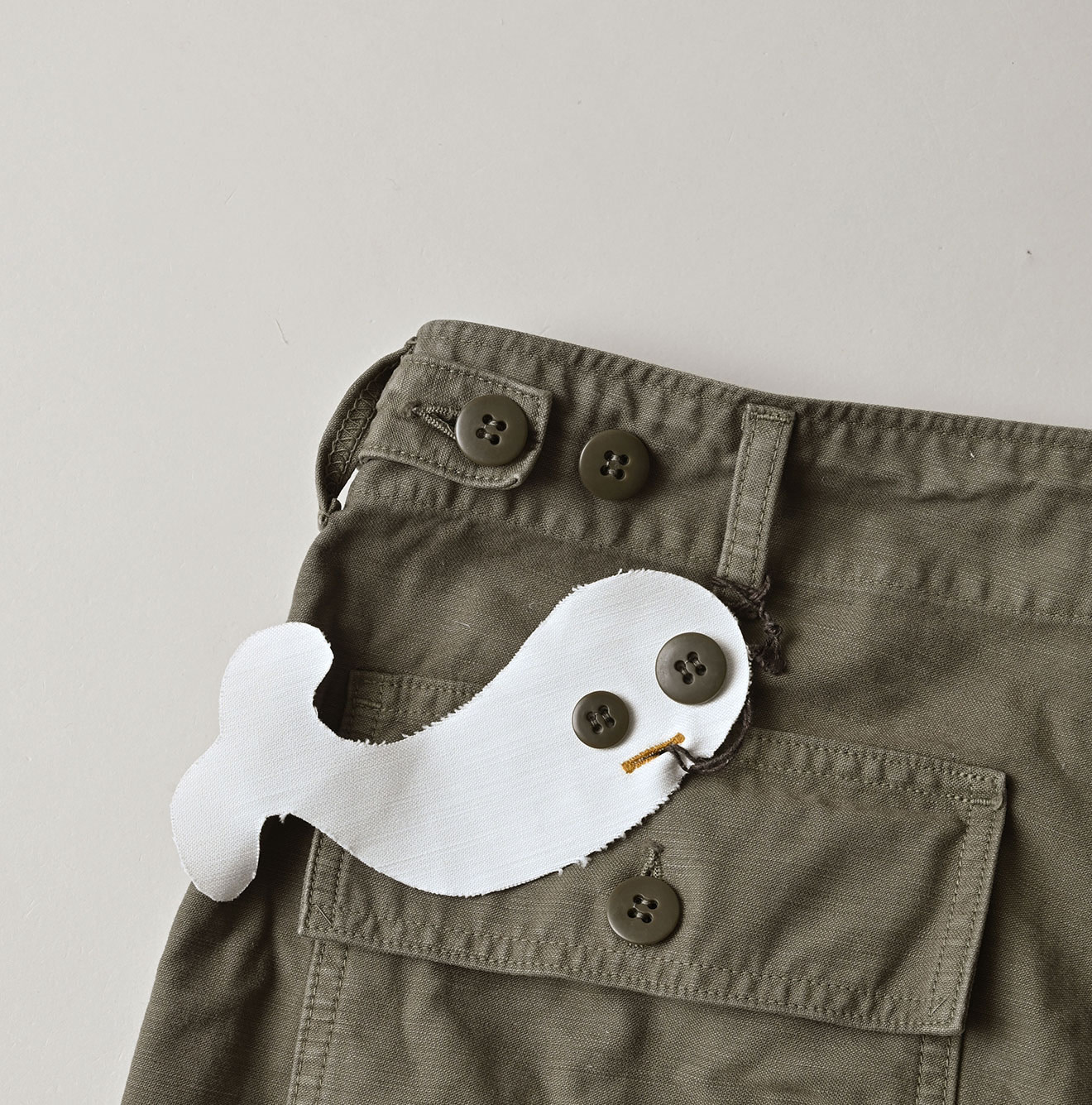 Back Satin 908 Baker Pants Detail