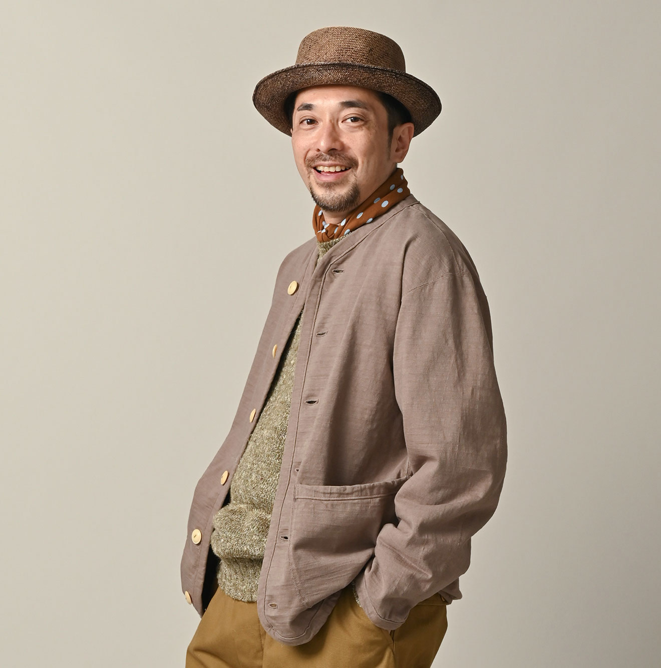 Dekoboko Tenjiku 908 Binder Cardigan Male Model