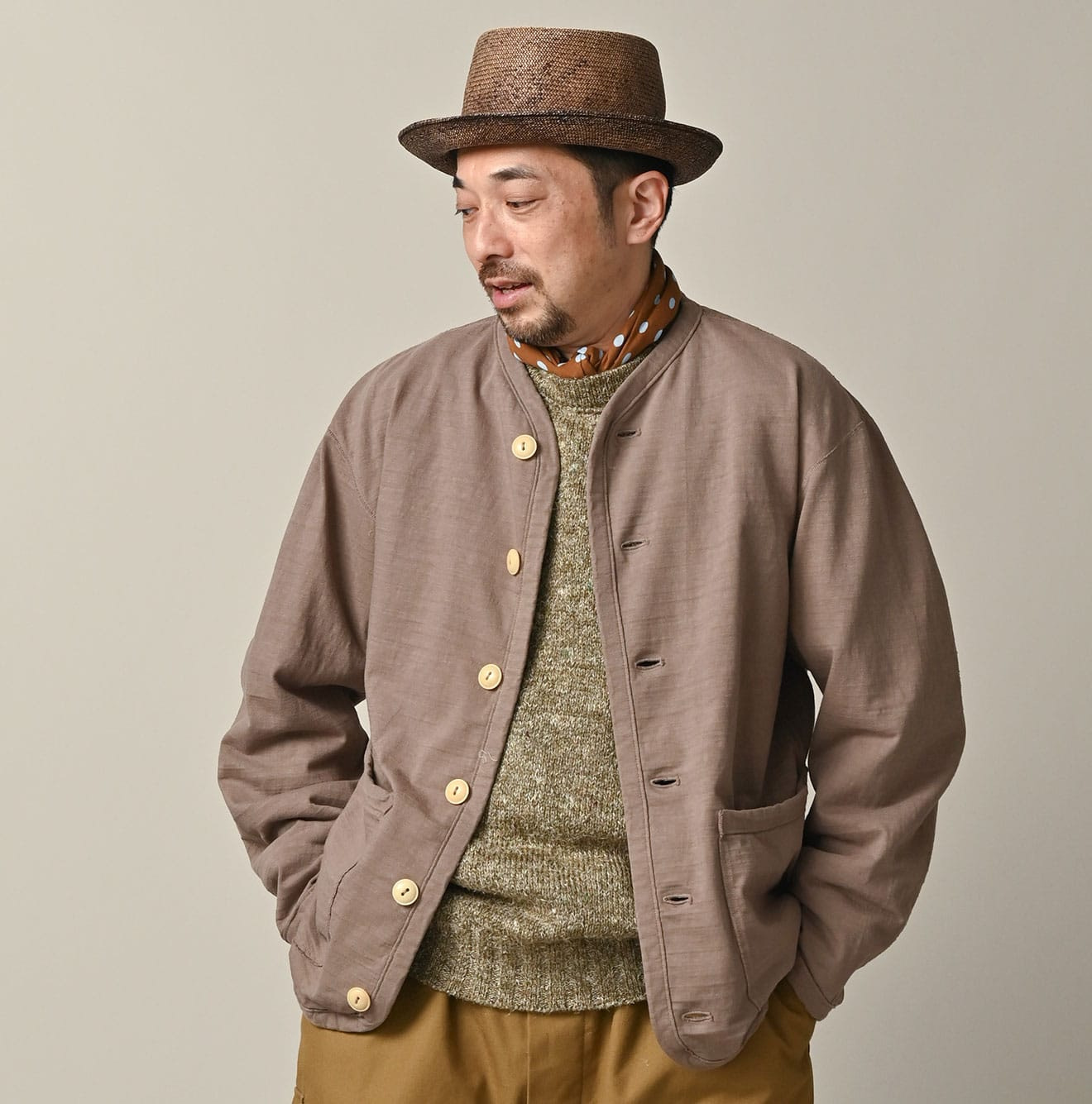 Dekoboko Tenjiku 908 Binder Cardigan Male Model