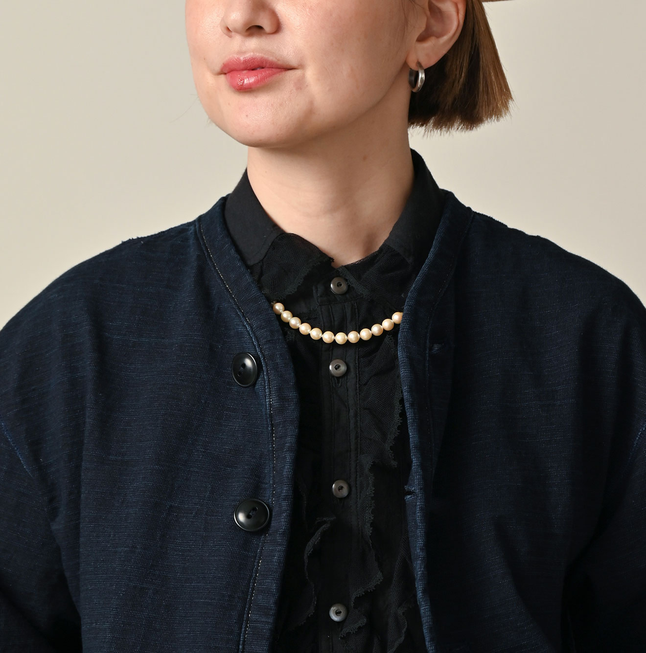 Indigo Dekoboko Tenjiku 908 Binder Cardigan Detail