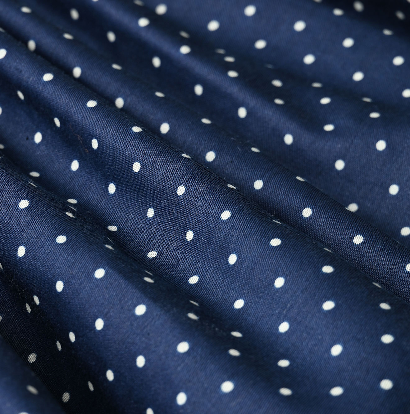 Indigo Dot Print Scrunchie Smock Blouse Detail