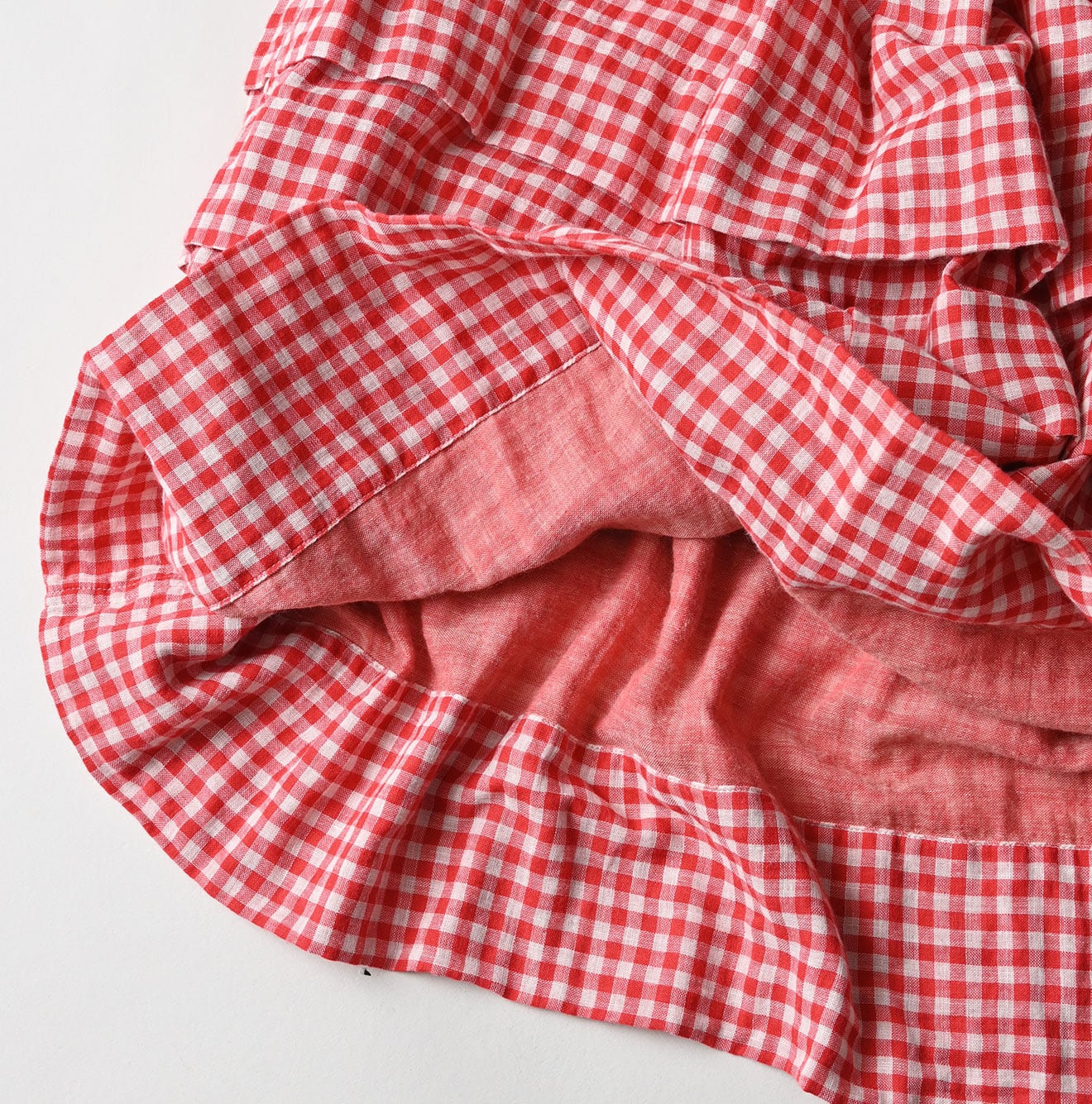 Gauze Double Woven Tuck Skirt Detail