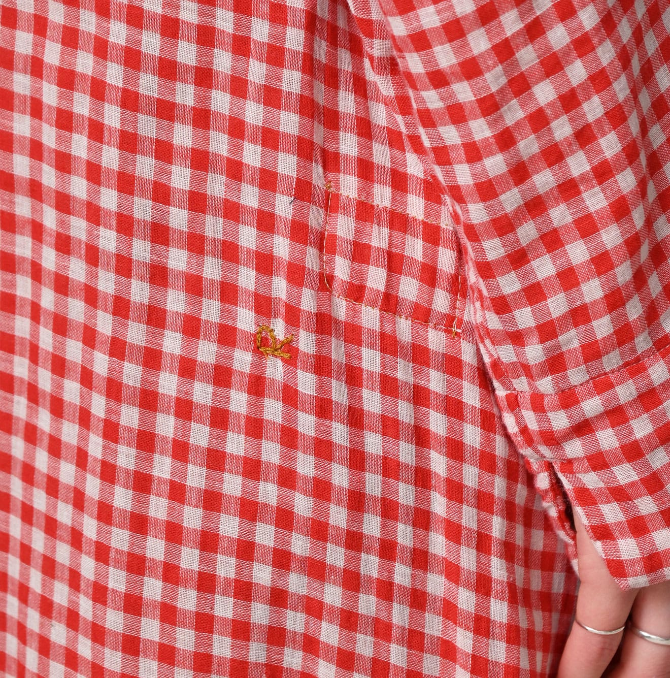 Gauze Double Woven Frill Collar Dress Detail