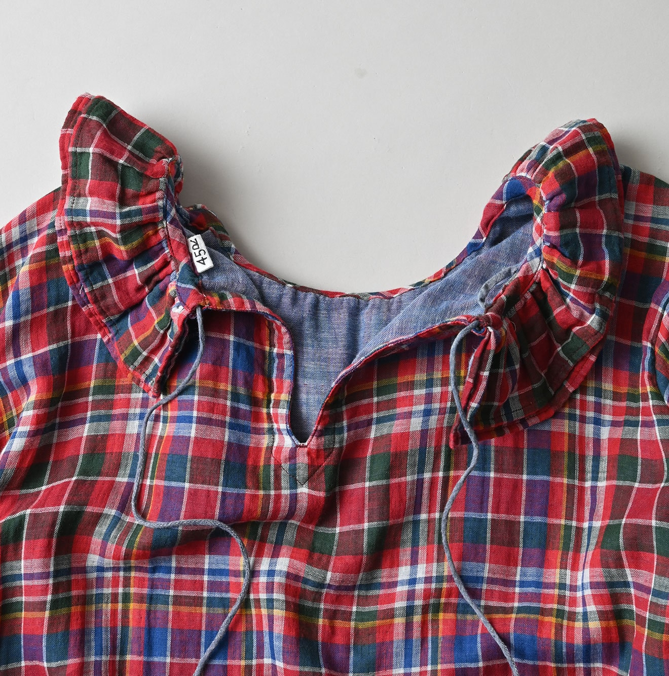 Gauze Double Woven Frill Collar Dress Detail