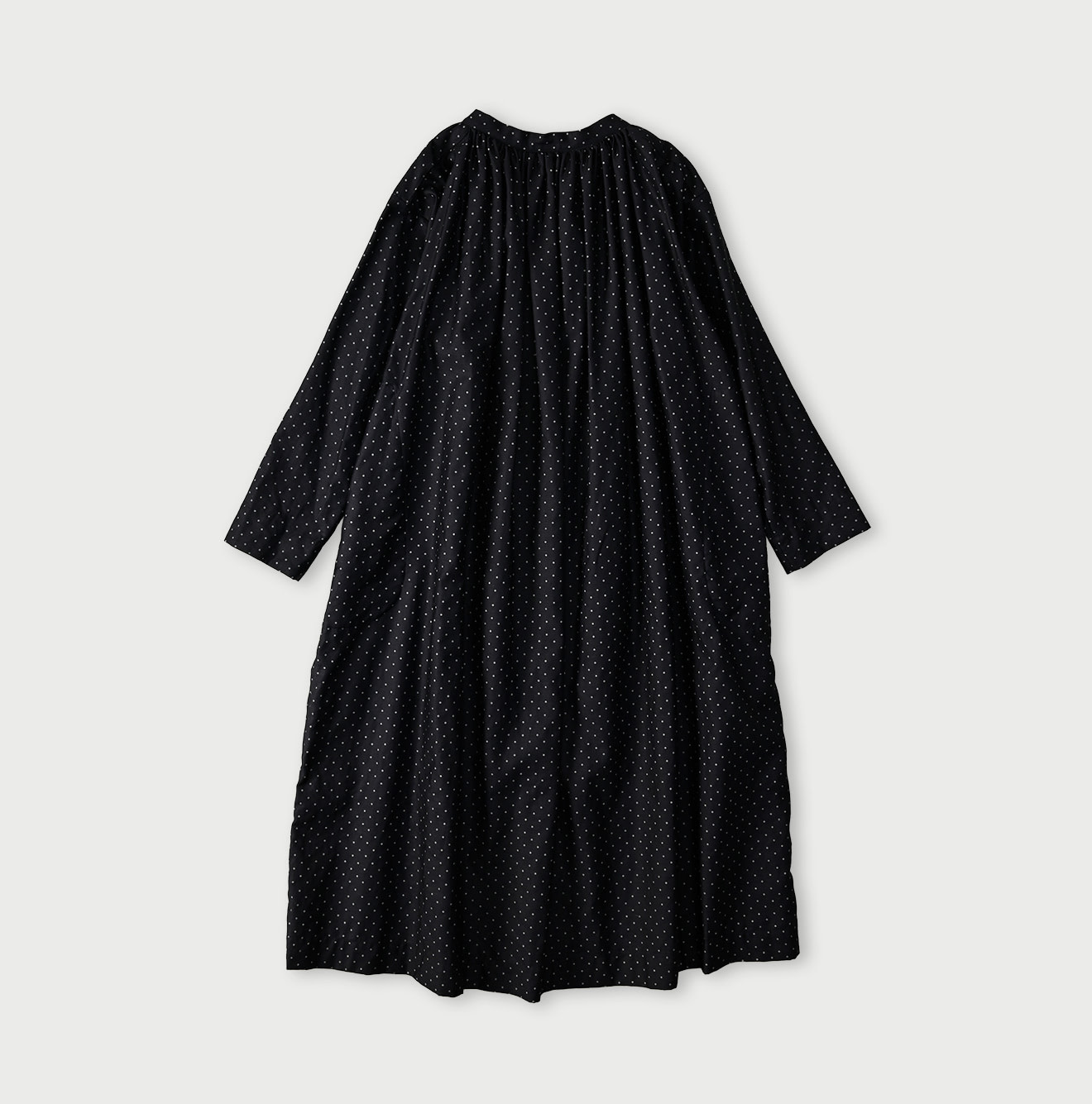 Indigo Dot Print Scrunchie Smock Dress Back