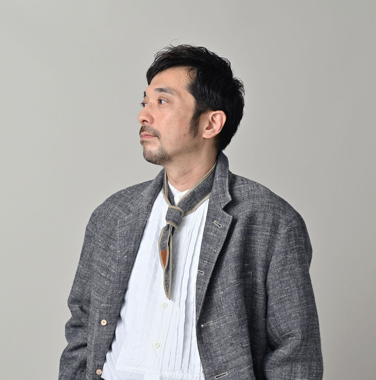 Cotton Linen Tweed 1908 Tie Male Model