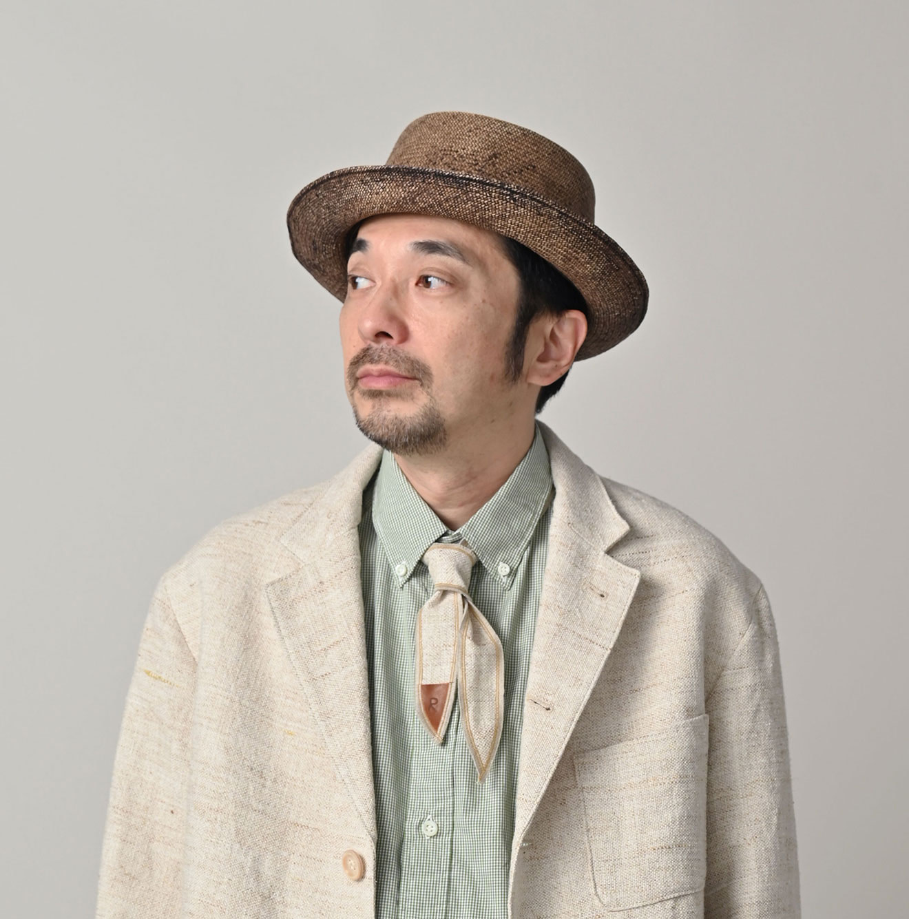 Cotton Linen Tweed 1908 Tie Male Model