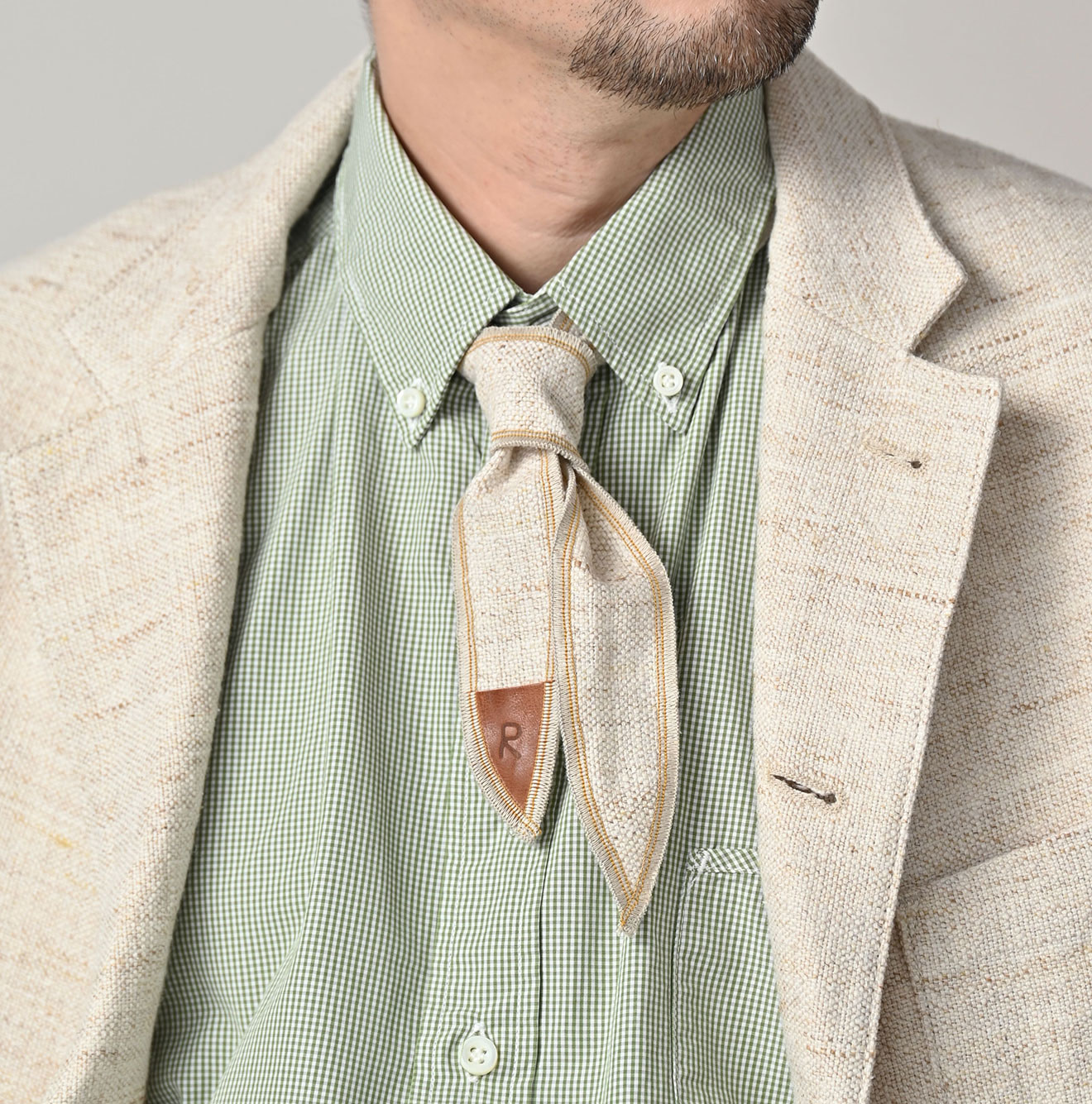Cotton Linen Tweed 1908 Tie Male Model