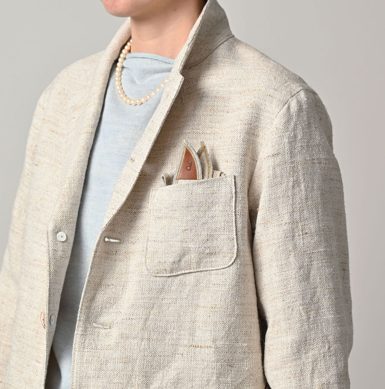 Cotton Linen Tweed 1908 Tie Male Model