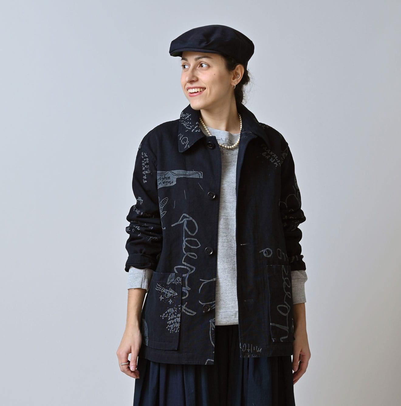 Indigo Duck Doodle Print 908 Cover All Female Model