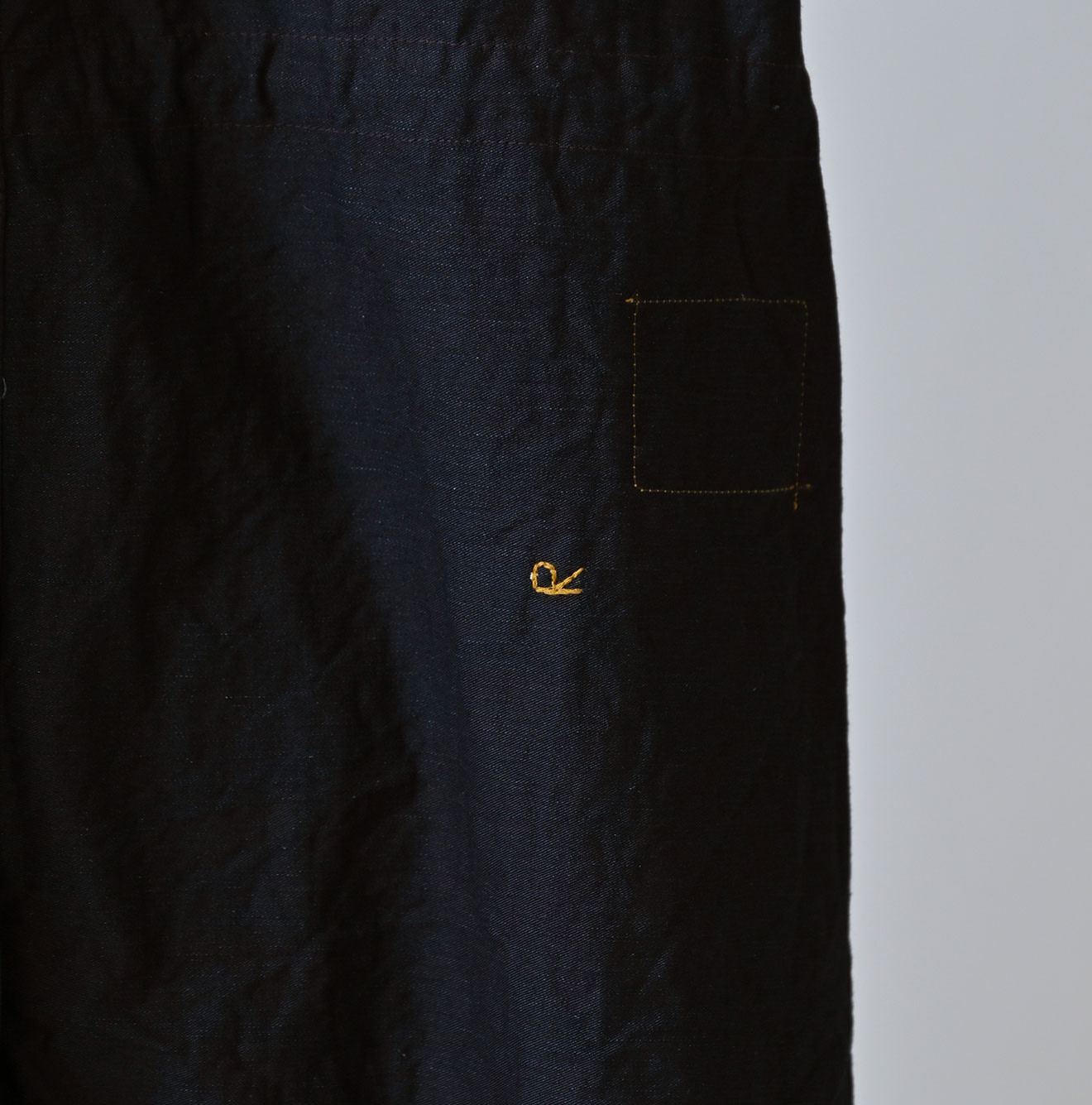 Indigo Back Satin x Nylon Urake 908 Canadian Mods Coat Detail